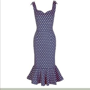 Blue Polka Dot Pin Up Dress